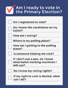Am I ready to vote in the Primary Election checklist